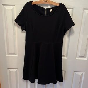 Black aline winter dress with bronze zipper in the back